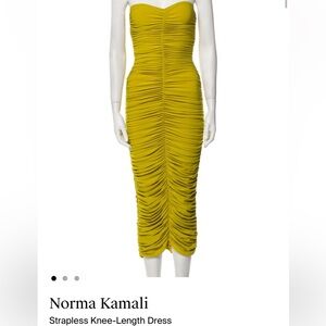 Norma Kamali Yellow Strapless Dress